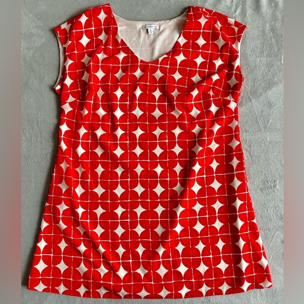 ISAAC Mizrahi Live Polka Dot Geometric Dress 1X